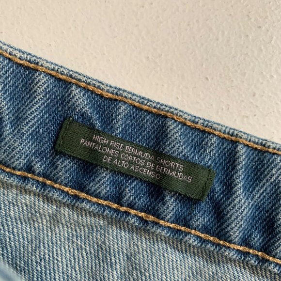 Wild Fable Jean Bermuda Shorts Size 0 High Rise Raw Hem Denim NWT - Picture 10 of 16